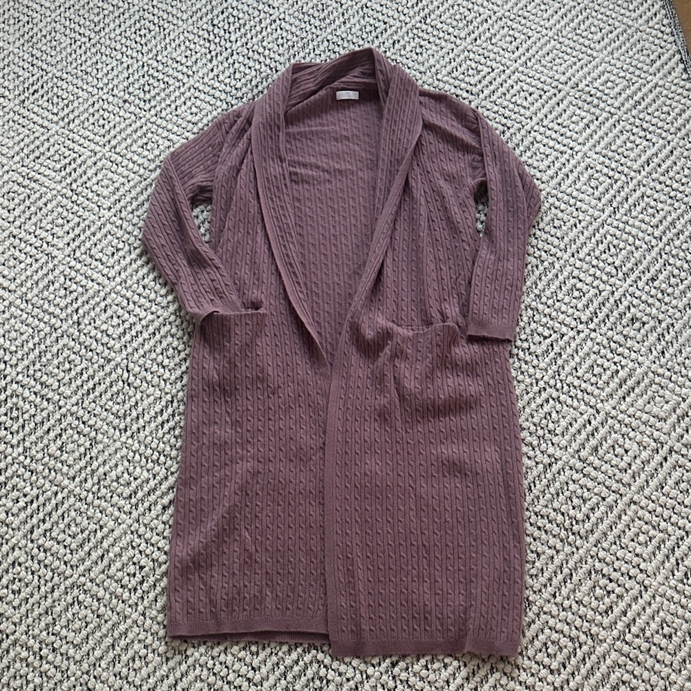 Elegant Mauve Open-Front Cardigan